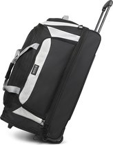 TravelZ Reistas met wielen 96 liter – Weekendtas met doordacht ondervak en trekstang – Wieltas Zwart