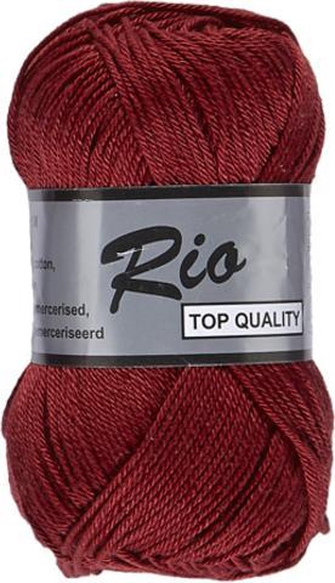 Lammy Yarns Rio katoen garen - donker roodbruin (042) - naald 3 a 3,5 mm - 5 bollen