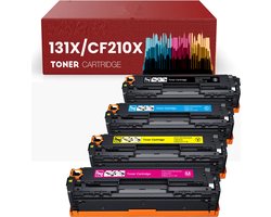 weCare Toner cartridge voor HP 131A - 131X - Geschikt voor HP Laserjet Pro 200 color M251N, M251NW, MFP M276N, MFP M276NW (Zwart, Cyaan, Magenta & Geel)