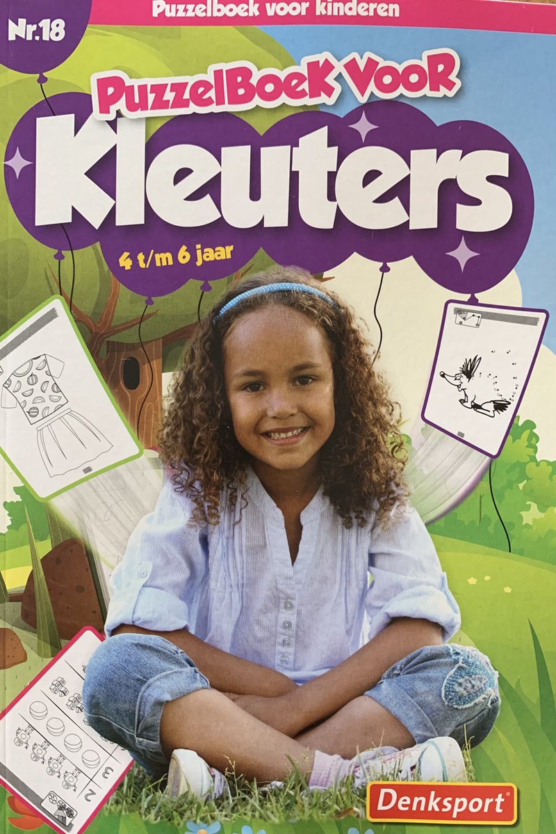 Denksport - Nr. 18 Puzzelboek voor kleuters 4-6 jaar - Denksport junior - Puzzelboek - Kleurboek - Tekenen - Stiften - Puzzels kinderen - Puzzelboek kinderen - Puzzel - Puzzelboekje - Denksport puzzelboekjes - Puzzel 4 jaar - Puzzel kinderen 4 jaar