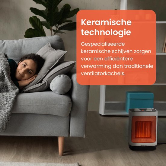 Luocute Stille Ruimteverwarmer op Batterijen, Draadloze, Duurzame