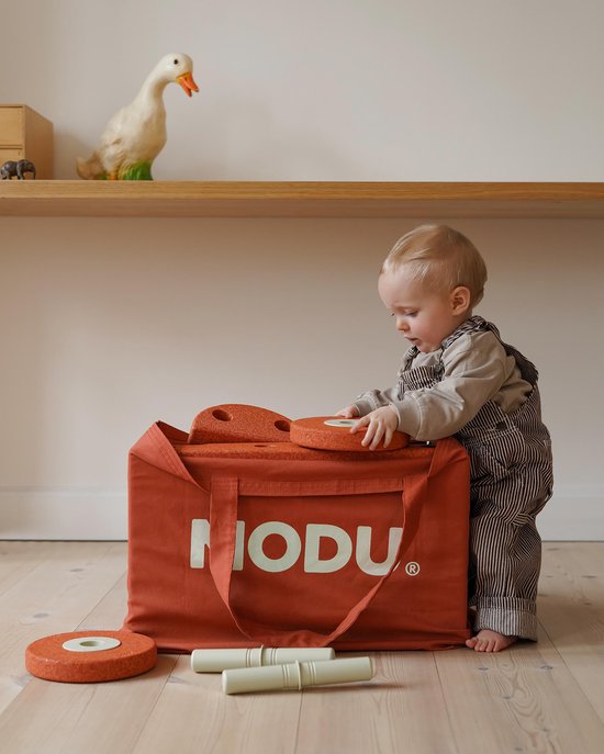 Modu opbergzak - Opbergzak - Modu Blokken - Speelgoed baby - Speelgoed 1 jaar - Burnt Orange van Modu — afbeelding 2