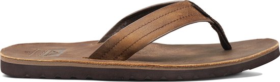 Bruine leren Reef slipper, zijaanzicht.