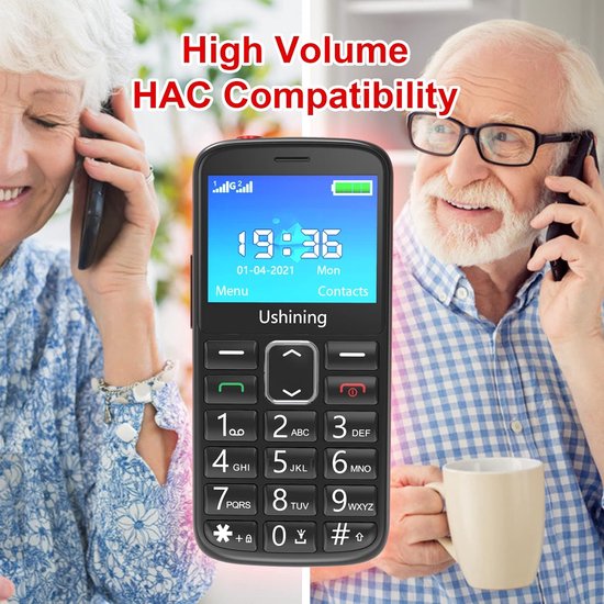 Uleway Klaptelefoon Voor Senioren – Dual Sim – 2G – SOS-knop – FM-radio – Grote Toetsen – 1000 MAh – Met Camera En Zaklamp