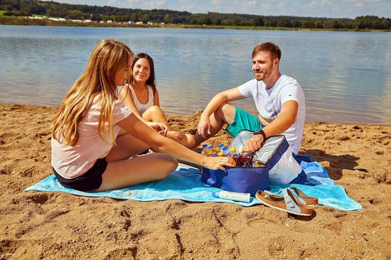 Polyester Tas YKK Ritsen Hopeville XXL Strandtas Met Geïntegreerde Koeltas - Waterafstotend - Blauw-wit Marinelook - Voor Strand, Picknick Of Winkelen Shopper Met Rits Polyester Tas YKK Ritsen Hopeville XXL Strandtas Met Geïntegreerde Koeltas - Waterafstotend - Blauw-wit Marinelook - Voor Strand, Picknick Of Winkelen Shopper Met Rits