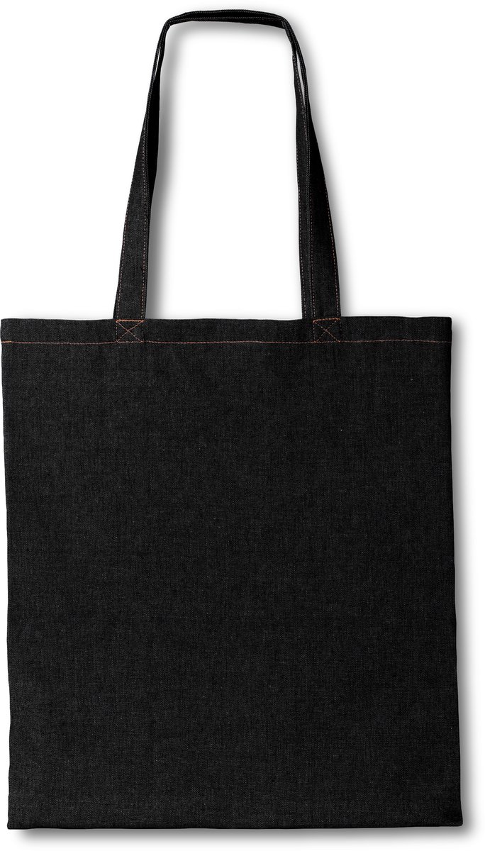 Draagtas denim - Black - 42 x 38 cm