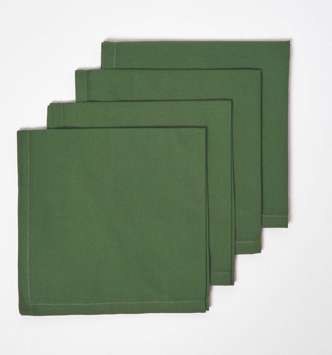 Homescapes katoenen servetten, set van 4, donkergroen