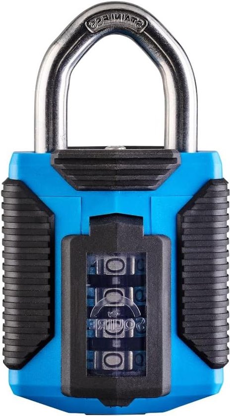 Squire Heavy Duty hangslot (CP50/2.5) - zwaarste extra lange beugel, combinatiehangslot met 4 wielen, gelegeerd staal voor corrosiebestendigheid, weerbestendig slot voor thuis, school en schuur