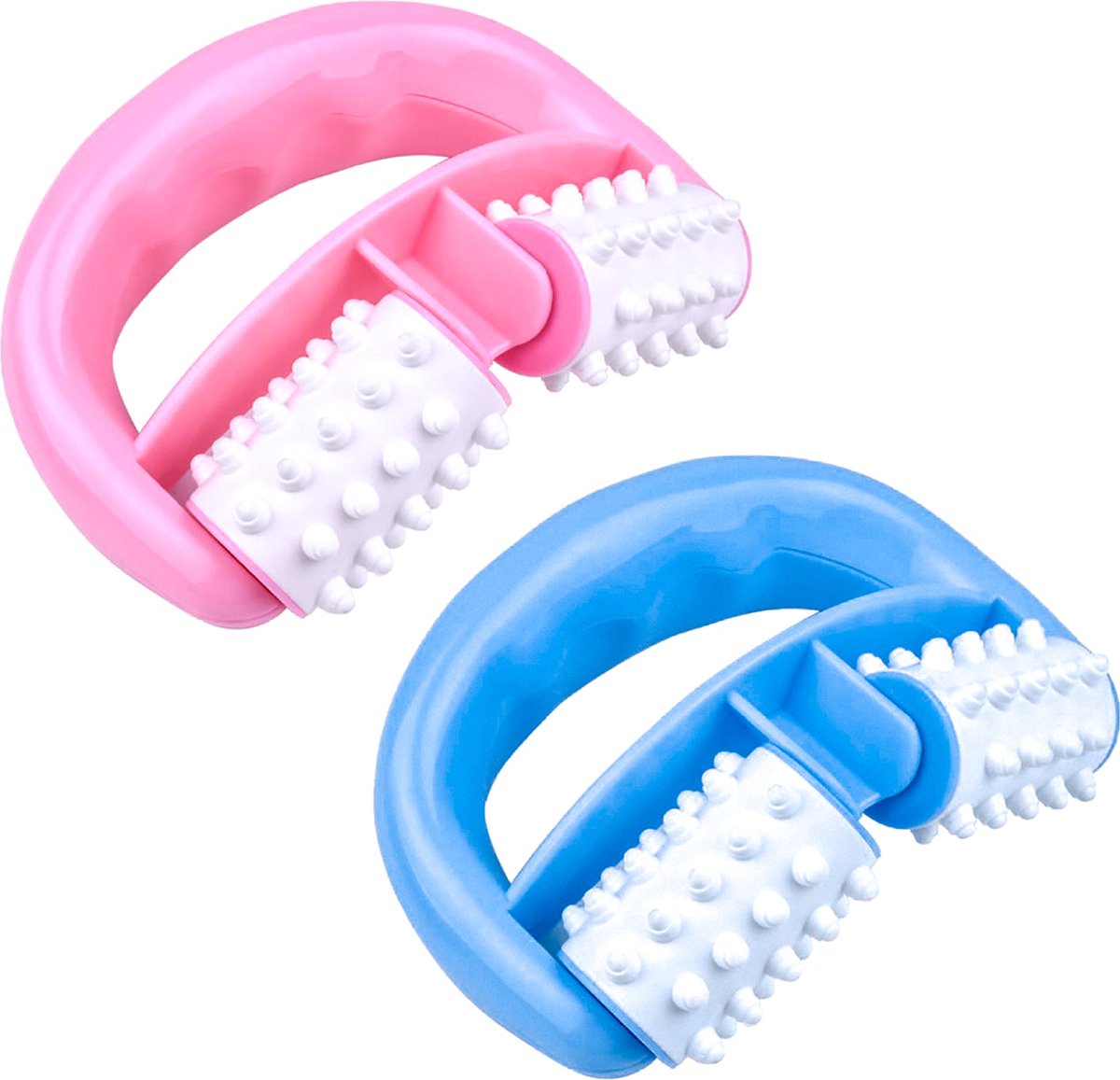 Goedkoopste 2 Stuks - Lichaams Massage Roller - Nekroller - Rugmassage - Voor Ontspanning en Anti-Cellulitis - Spierherstel - Bloedsomloop - Unieke vierkante rolconstructie - Voor Mannen en Vrouwen