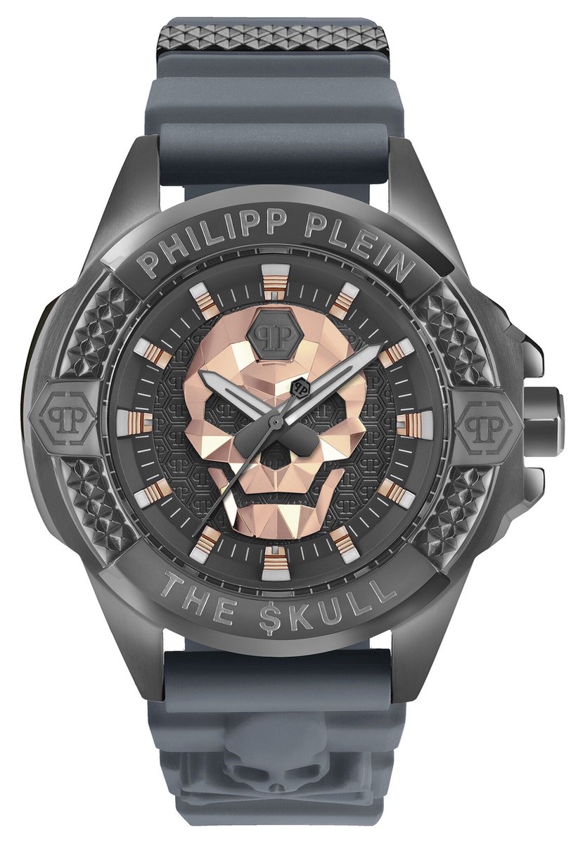 Philipp Plein The $Kull PWAAA2324 Horloge - Siliconen - Grijs - Ø 44 mm