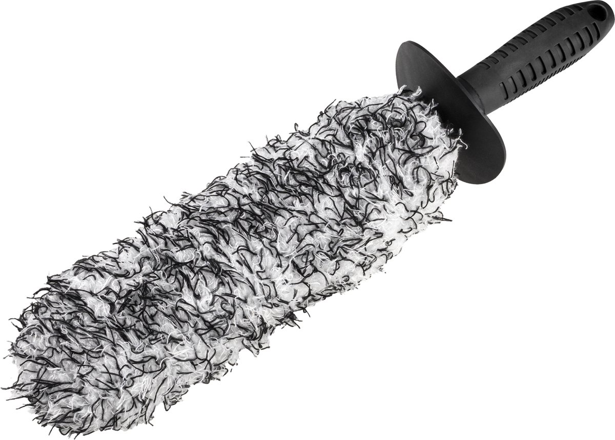 Walser Microvezel velgborstel extra dun - velgborstel met spatbescherming - 42 cm flexibel zwart-wit