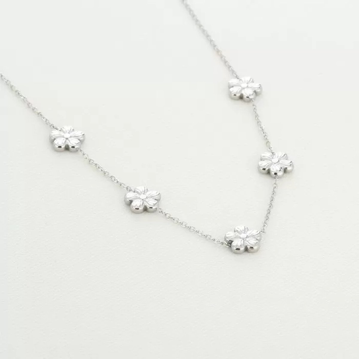 Bijoutheek Collier Bloemen Zilver