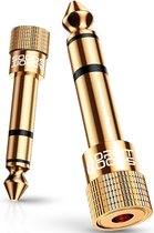 AdroitGoods 6.35mm Male naar 3.5mm Female Audio Jack Adapter - Gold plated