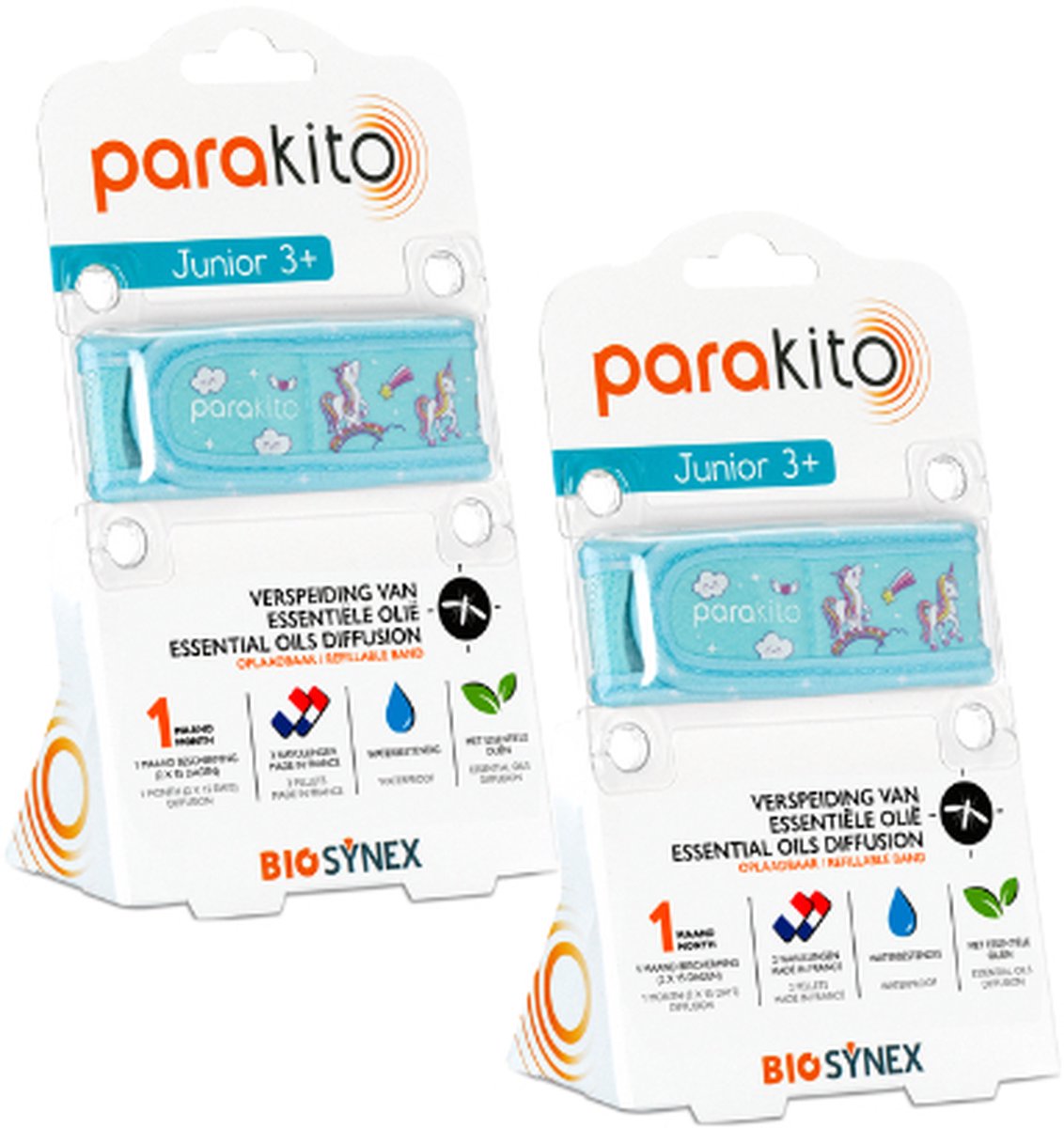 Goedkoopste Parakito Oplaadbare Anti-Muggen Armband Junior Eenhoorn x2 - Navulbaar - Langdurige Bescherming - Insectenwerend
