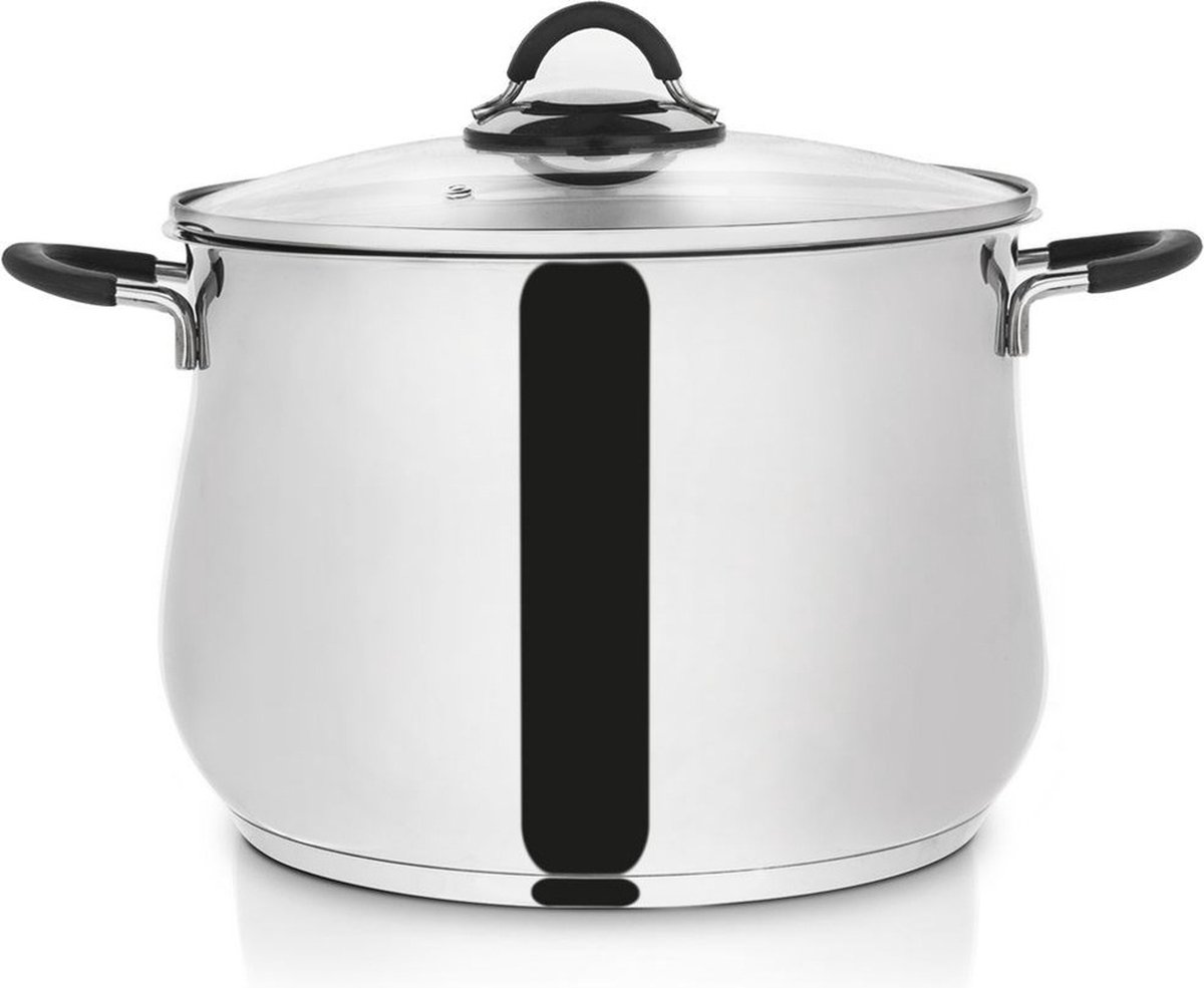 Kookpan Edelstaal met Glazen Deksel DALIE 26 cm, 10,6 l - Kookpot - Soeppan
