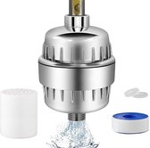 CrystalStream filtre de douche – Élimine jusqu'à 99% du chlore, compatible avec tous les flexibles de douche et robinets, aluminium durable, avec adaptateur rotatif