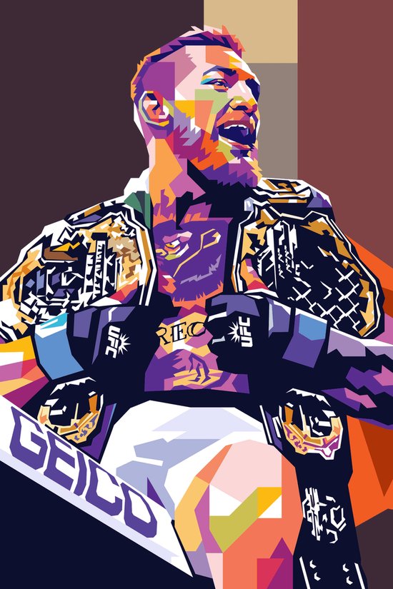 Conor McGregor Poster | MMA Poster | Affiche d’arts martiaux | Affiche UFC | Affiche de Sport | Affiche Action | Affiche de combat | Résumé Affiche | 51x71cm | Décoration murale | Affiche murale | Convient pour l'encadrement