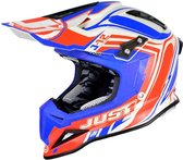 Just1 J12 Flame Rood Blauw Crosshelm - Motorhelm - Maat XL