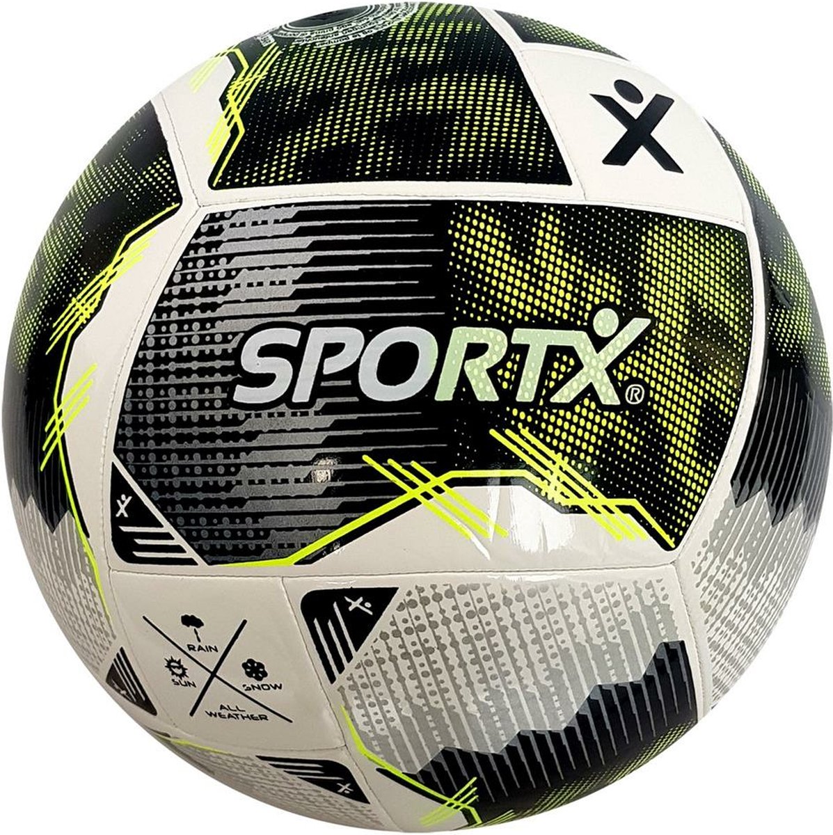 Sportx Voetbal Maat 5 430 Gr Wit/Zwart/Groen