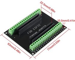 OTRONIC® Breakout board 38-pins voor ESP32-S met schroefterminals