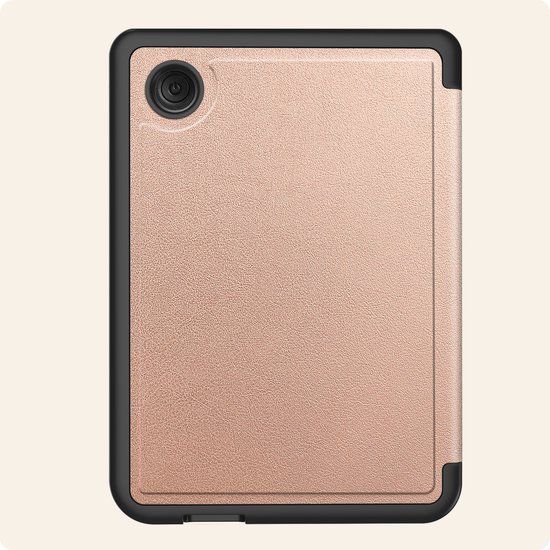 Hoesje Geschikt voor Kobo Clara Colour Hoes Book Case Trifold - Hoes Geschikt voor Kobo Clara Colour Hoesje Book Cover Met Screenprotector - Rosé Goud van Hoesje  — afbeelding 5