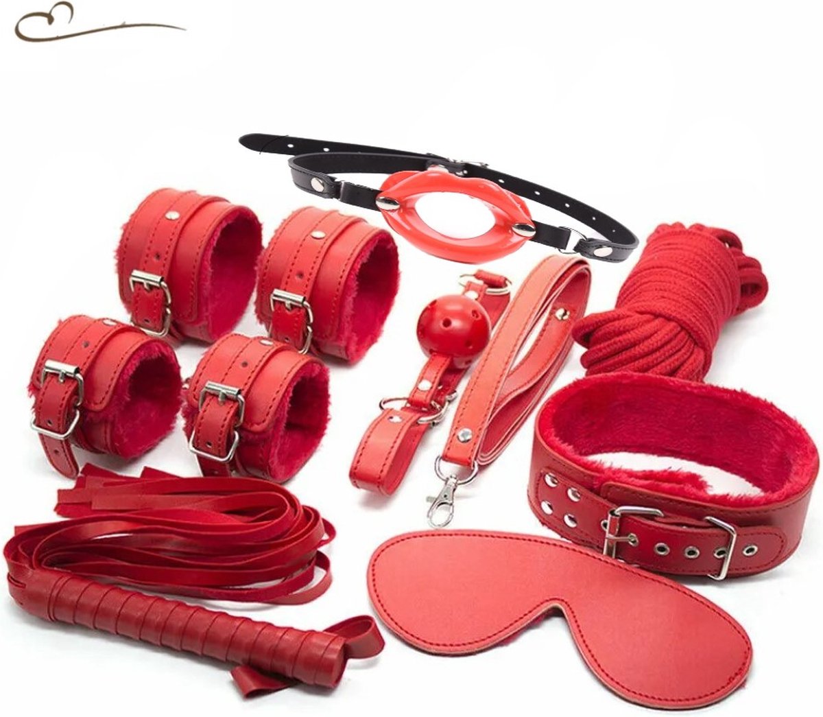 Goedkoopste Erodit® Double gag bondage set roood - 8 delige set- verstelbare riemen - bondage- SM -seks speeltje - BDSM - beginners- koppels - erotisch spel - diepe penetratie- Sex spel - Erotiek- Seks speeltjes koppels - Mannen - Vrouwen