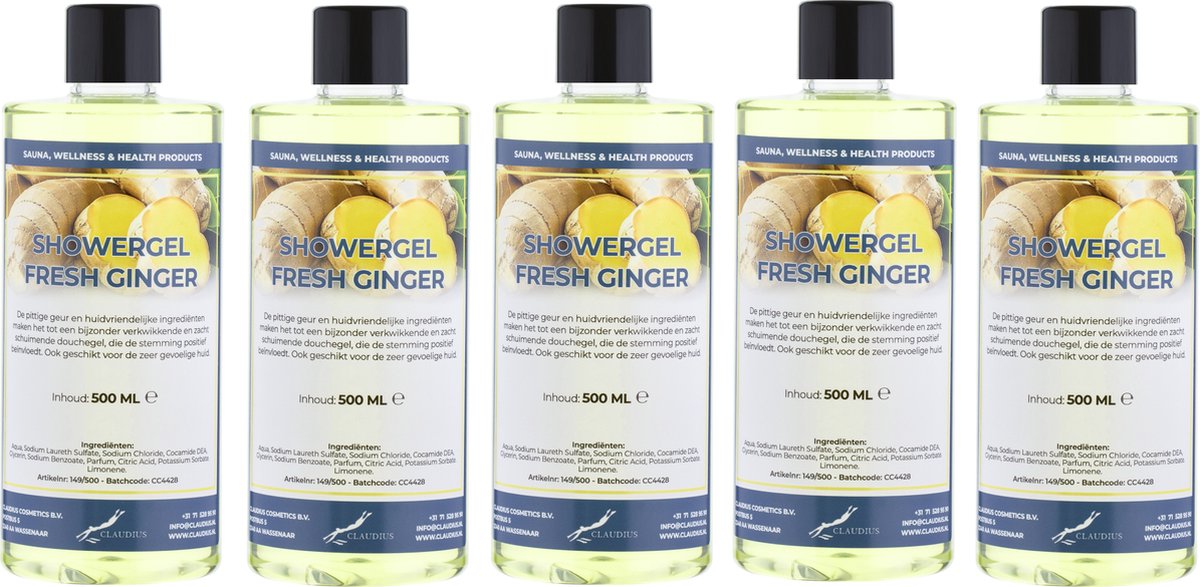 Goedkoopste Douchegel Fresh Ginger 500 ml - set van 5 stuks - Showergel
