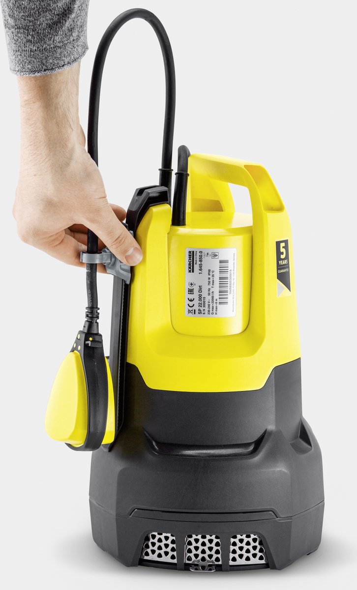 Kärcher SP 22.000 Dirt Level Sensor afvoerpomp voor geladen water, debiet: 22.000 l/u, dompeldiepte: 7 m, deeltjes: 30 mm, restwaterhoogte: 35 mm en 6.997-359.0 koppeling