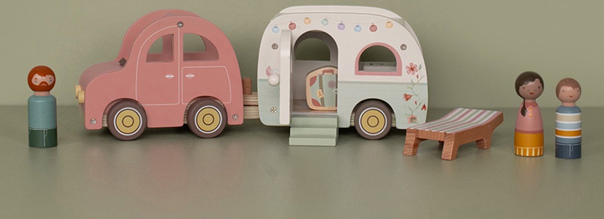 Little Dutch - Speelgoed auto met caravan FSC — afbeelding 9