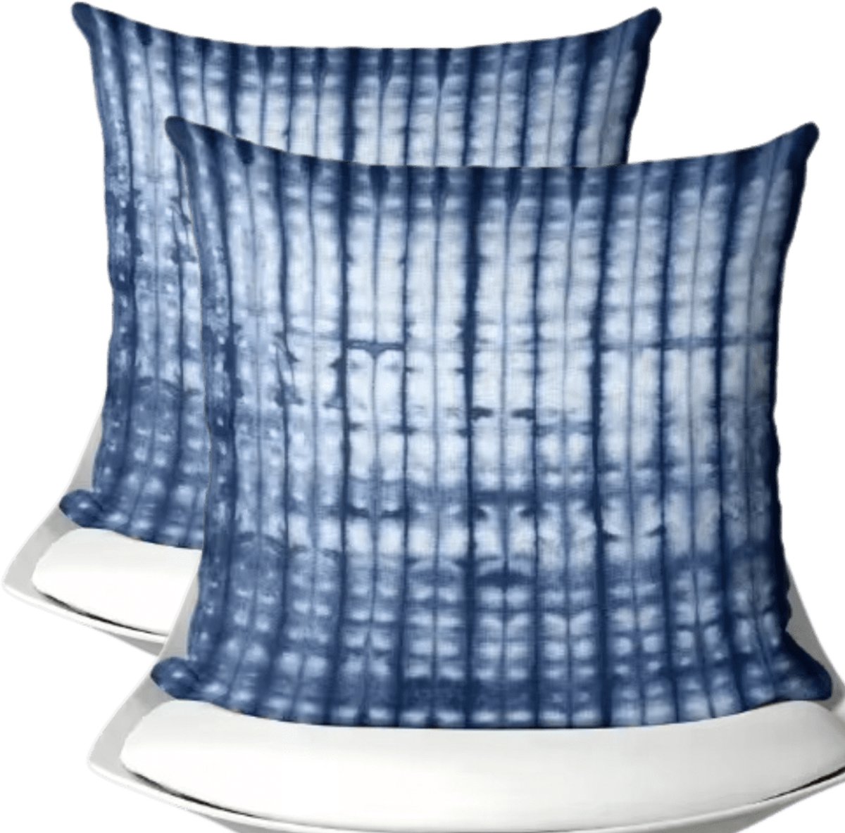buitenkussen hoes 2stuks blauw-wit design7