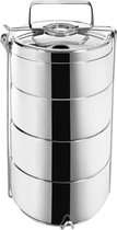 Thermocontainer voor Eten Edelstaal 4 Niveaus 4x900 ml - Voedselcontainer - Lunchbox - Thermohouder