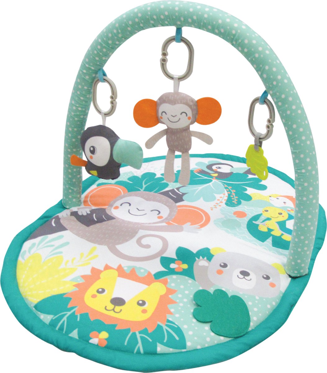 The Moon Brand MOON™ Jungle Friends Speelkleed Dieren Thema Afneembare Bogen Groene Speelmat