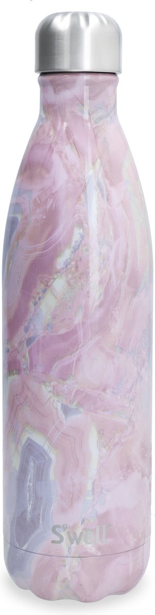 S'well Stainless Steel Reusable Water Bottle, 750ml, Geode Rose, Drievoudig geïsoleerde en lekvrije drinkfles voor warme en koude dranken tot 48 uur koud/24 uur heet