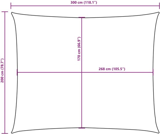 vidaXL Parasol rectangulaire 2 x 3 m Tissu Oxford Taupe