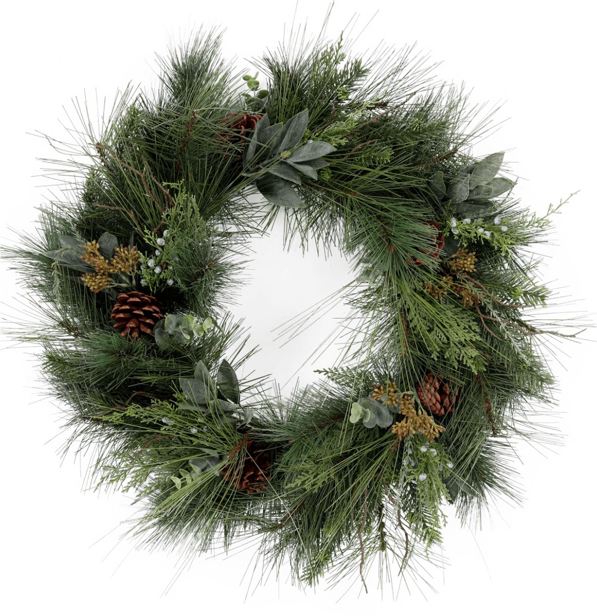 Viv! Home Luxuries Kerstkrans met Dennenappels - groen - Ø60cm