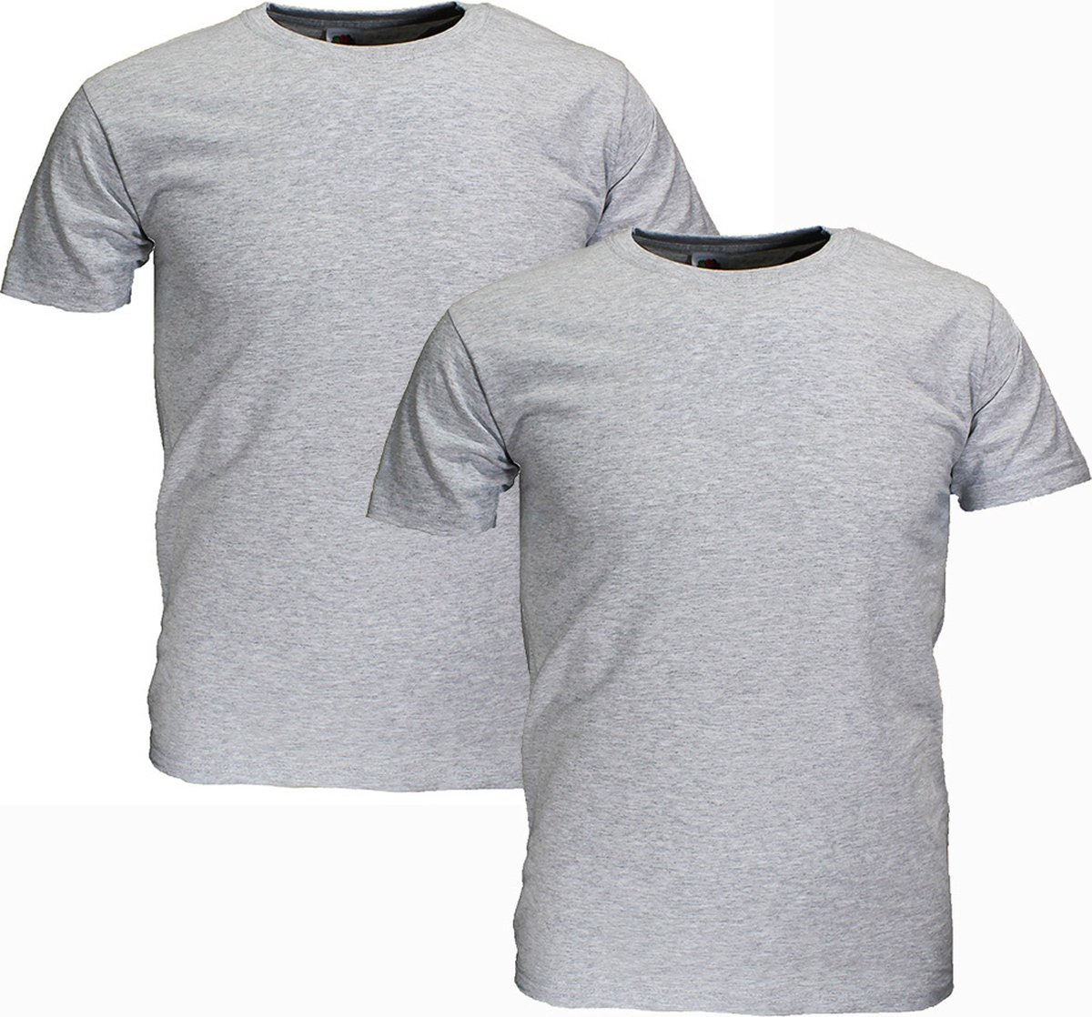 Fruit Of The Loom GROTE MATEN Blanco Katoenen T-Shirts 2-Pack Grijs - 5XL