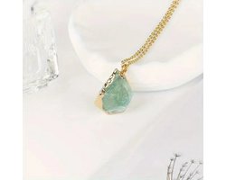 Fluorite Edelsteen Ketting - Natuurlijke Agaat - Met Hanger - Groen