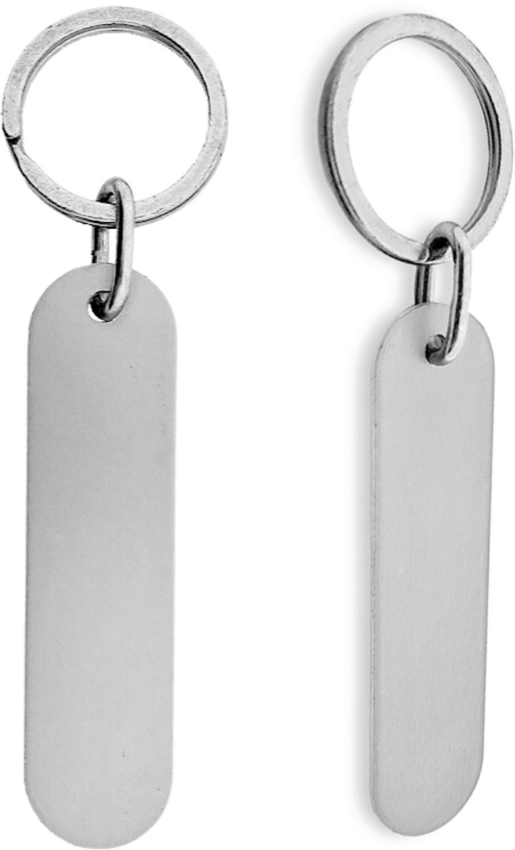 CombiCraft Victor Label hotel sleutelhanger zilver - 78 x 20 mm - 5 stuks