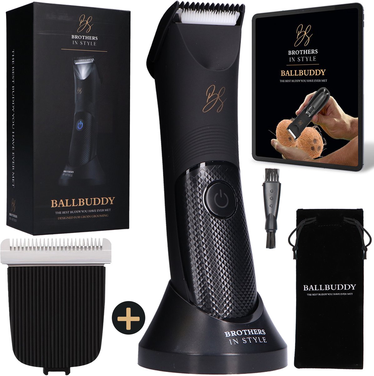 Brothers in Style Bodygroomer Mannen PRO – Ball Buddy + Extra Scheerkop Body Trimmer Heren – Trimmer Mannen Schaamstreek – SkinSafe – Inclusief Gratis Travelbag!
