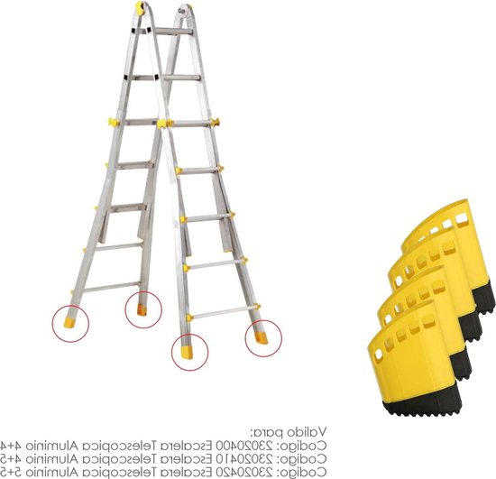 Ensemble d'échelles télescopiques en aluminium 4 pièces - Contera - échelle télescopique légère et compacte