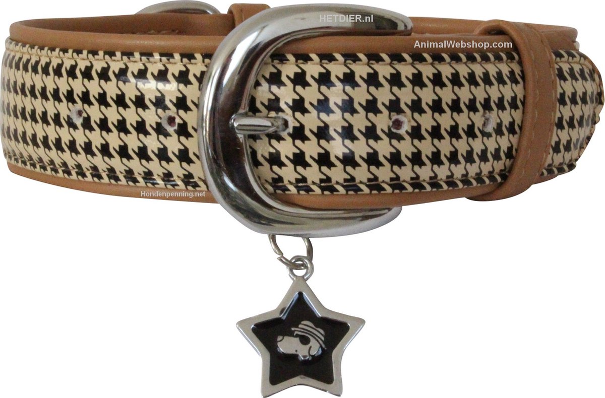 Halsband hond Artleather Coco's Choice Beige - kleine hondjes - 20 cm.