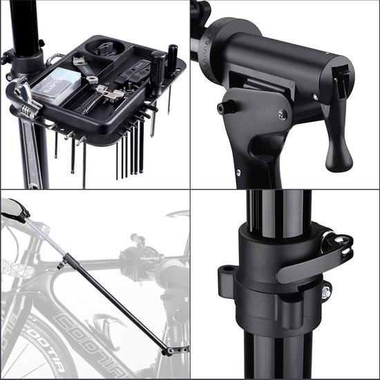 4toolz Stevige Fiets Montagestandaard Draaibaar - 30kg Max - Zwart