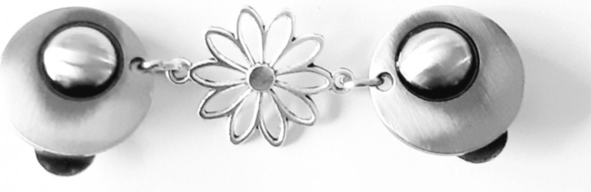 Fashionclip® - Bloesem - Zilver - Vestsluiting - Vestclip - Vestclip Dames - Broche