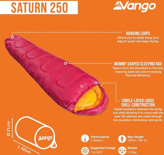 Saturn slaapzak - comfortabel en warm Sleeping Bag — afbeelding 2