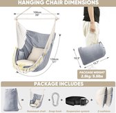 Chihee Hangstoel Hangstoel Opknoping Swing Max 500LB 2 Kussens Inbegrepen Stalen Spreider Bar met Anti-Slip Groeven Draagbare Hangstoel Zijzak Grote Macrame Boheemse Stoel Indoor Outdoor