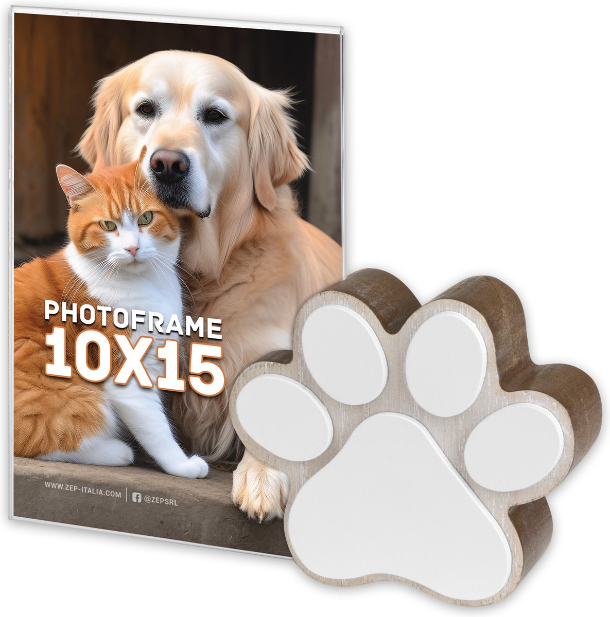 ZEP - Houten Fotolijst Orma Bruin voor kat of hond, foto formaat 10x15 - ZX9946