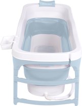 HelloBath® Opvouwbaar bad voor Volwassenen en Kinderen M, 128x60x58 cm – Mobiele Badkuip | Bath Bucket voor Kleine badkamer (Blauw)