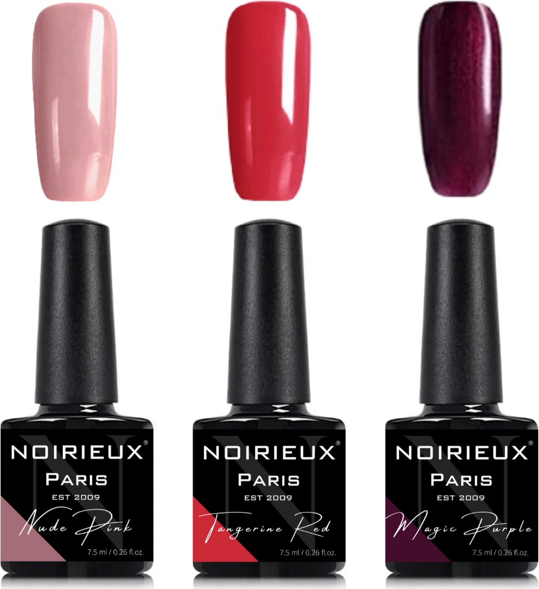 Goedkoopste Gellak - NOIRIEUX® Premium Gellak - Nagellak - Gel nagellak - Nude Pink, Tangerine Red & Magic Purple