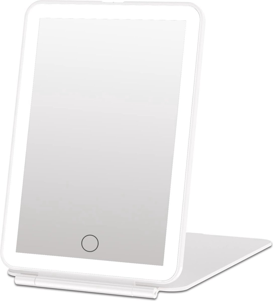 Goedkoopste Oplaadbare Make-upspiegel met Verlichting en Touchscreen - Draadloze Schoonheidsspiegel - LED Make-up Spiegel met Verstelbare Standaard - Professionele Make-upspiegel met Heldere Verlichting - Compact en Handig Design - 72 LED-verlichting