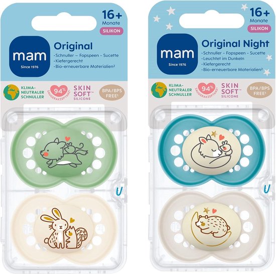 Bibi fopspeen Happiness I love mama 16 mnd (set van 2